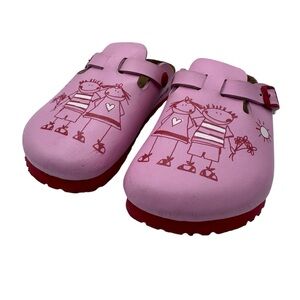 Birkenstock Birki’s Pink Kids Clogs with Cartoon Design - Size 12